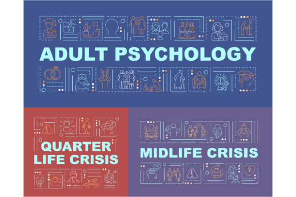Adult Psychology Issue Concepts Banners: Visual Tools for Clarity and Communication