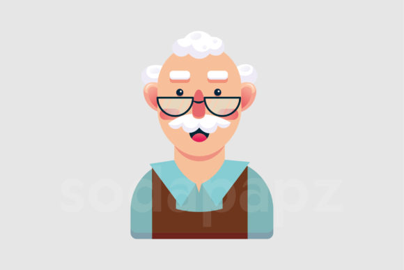 Family Character Icon - Grandpa 1: A Versatile Design Asset for Creative Projects
