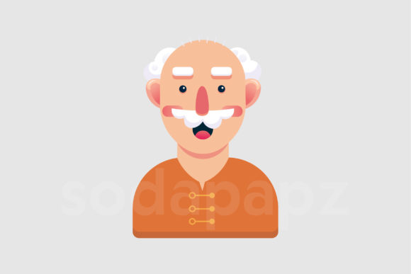 Family Character Icon - Grandpa 2: A Versatile Design Asset