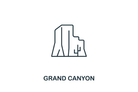 Grand Canyon Icon from USA Collection: Design Elements for Versatile Visual Communication