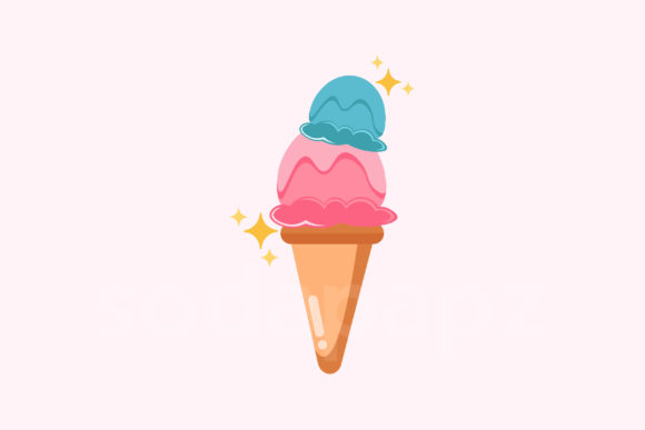 Sweet Deluxe Two Scoop Ice Cream Icon: A Versatile Design Asset